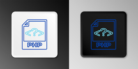 Line PHP file document. Download php button icon isolated on grey background. PHP file symbol. Colorful outline concept. Vector.