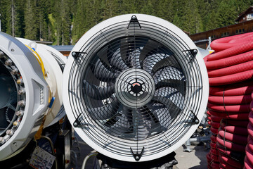 Close up of a propeller of snow canon.