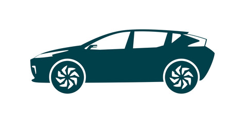 SUV car icon on white background isolated. Vector illustration. 