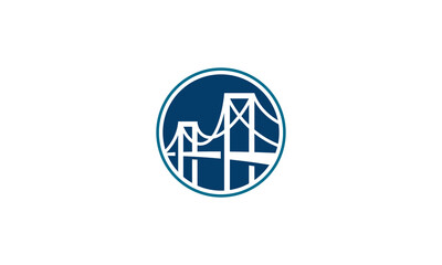 Creative Vector Illustration Logo Design. Bridge Concept.