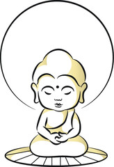 vector cartoon drawing buddha