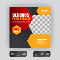 Restaurant food social media banner template for food promotion simple banner 