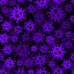 Coronavirus 2019-ncov pandemic flu Microscopic view of the virus cell