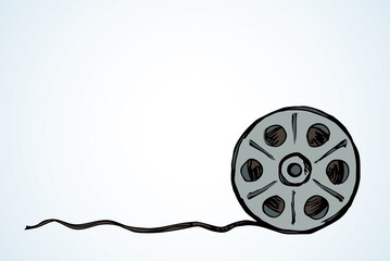 Film reel symbol. Vector drawing