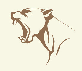 Open mouth. Grin. Vector drawing