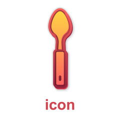 Gold Spoon icon isolated on white background. Cooking utensil. Cutlery sign. Vector.