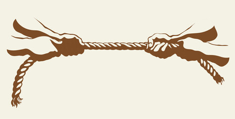 Tug of war. Vector drawing