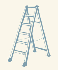 Folding stepladder. Vector drawing icon