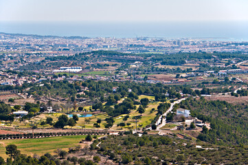 Panorama del VIlanova i la Geltrú des del parque del Foix. Mirador de la Talaia