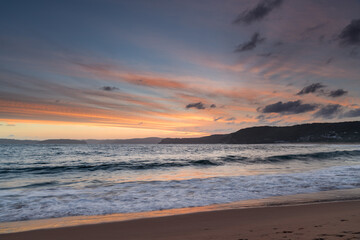 Sunset and clouds at the seaside