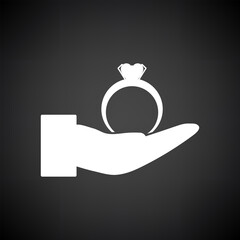 Hand Present Heart Ring Icon