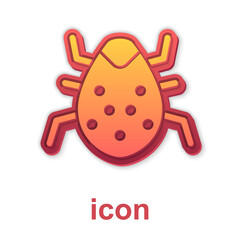 Gold System bug concept icon isolated on white background. Code bug concept. Bug in the system. Bug searching. Vector.