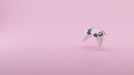 3d image of a gamepad on a beautiful pastel background

