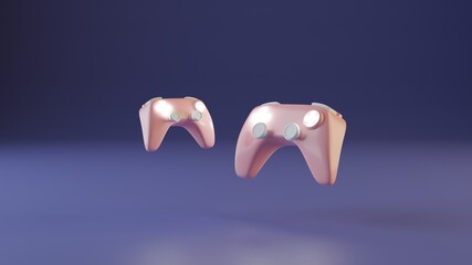 3d image of a gamepad on a beautiful pastel background

