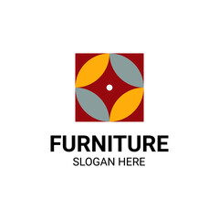 Modern Unique Furniture and Household with Ceramic Tile Icon Logo Vector Design Template Isolated.