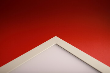 detail of flat led lamp on red background