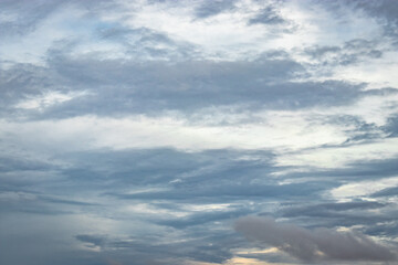 dramatic sky at evening filled with clouds