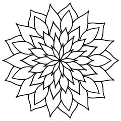 Mandala Round for coloring book. Decorative round ornaments. Flower shape. Oriental vector, Anti-stress therapy. Weave design elements. Yoga logos Vector. Black icon isolated on white background.