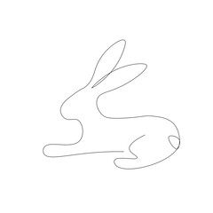 Easter bunny drawing, vector illustration