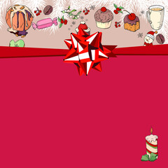 Square greeiting card with christmas elements for festive and season design