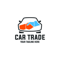 car trade logo design template 