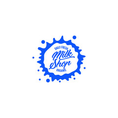 Milk Icon. Milk, Yogurt or Cream Blot. Milk Logo Template