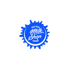 Milk Icon. Milk, Yogurt or Cream Blot. Milk Logo Template