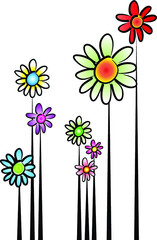 vector drawing flower border frame card background