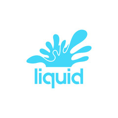  Water Splash Logo Symbol. Natural Spring water logo design Label template in white background