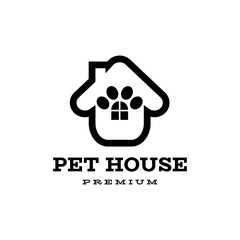 Dog Cat Pet House Home Logo Design Vector Icon