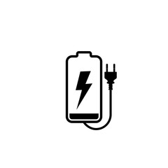 Low battery charger icon for web design isolated on white background