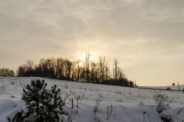 zimowy wschód słońca 