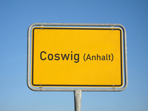 Ortsschild Coswig Anhalt