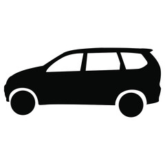 Black car icon logo design on white background. Illuatration - Vector EPS 10