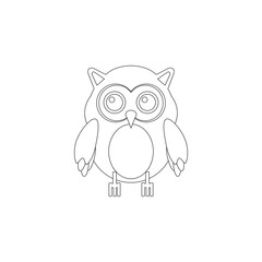 children's illustration, owl on white background