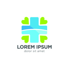Fototapeta premium Medical Cross and Health Pharmacy Logo Vector Template