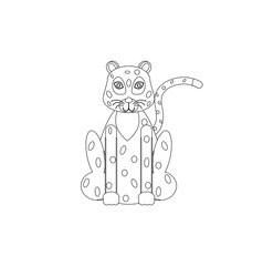 children's illustration, leopard on white background