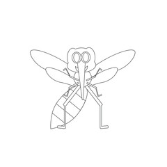 childish illustration, of mosquito on white background