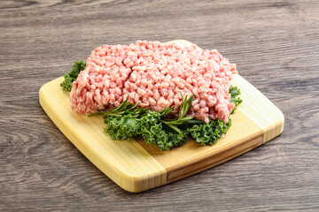 Raw pork minced meat for cooking