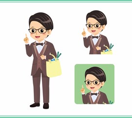 A man in a brown tie