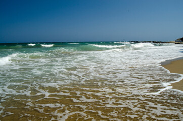 wave on the sand beach, Crete