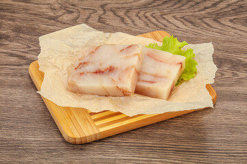 Raw pollock fish fillet for cooking