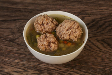 Soup with vegetables and meat balls