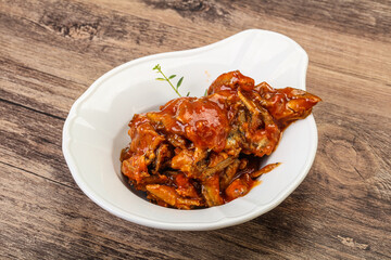 Canned anchovy in tomato sauce