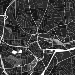 Oldenburg, Germany dark vector art map