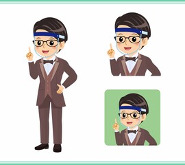 A man in a brown tie