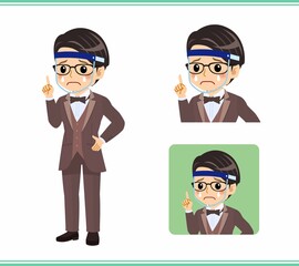 A man in a brown tie