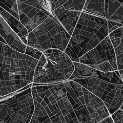 Paderborn, Germany dark vector art map