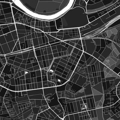 OffenbachamMain, Germany dark vector art map