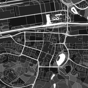 Wolfsburg, Germany dark vector art map